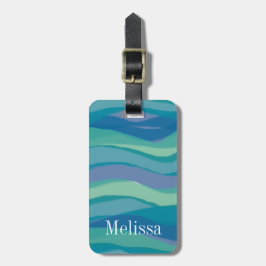 青エレガントティール（緑がかった色）水色 ラゲッジタグ