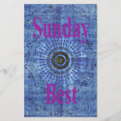 青エレガントデニム柄ベクトルプリント模様アート 便箋 (正面)