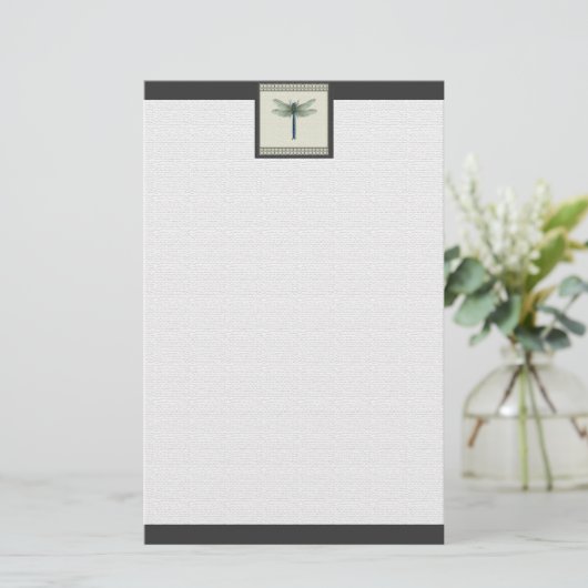 青エレガントトンボ 便箋 (スタンド正面)