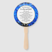 青エレガントハートリーフツリー金ゴールド結婚ズ ハンドファン (正面)