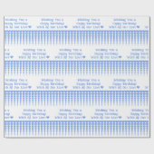 青エレガントハート貝パーソナライズされた誕生日 ラッピングペーパー (フラット)