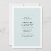 青エレガントバチェロレッテ。シンプルモダン 招待状 (正面)