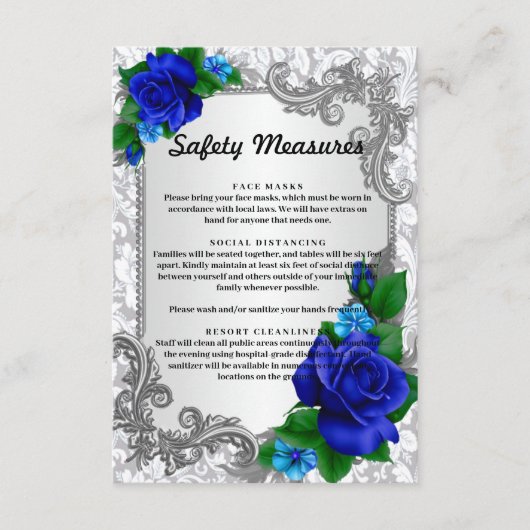 青エレガントバラ結婚の安全対策 エンクロージャーカード (正面)