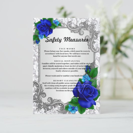 青エレガントバラ結婚の安全対策 エンクロージャーカード (スタンド正面)