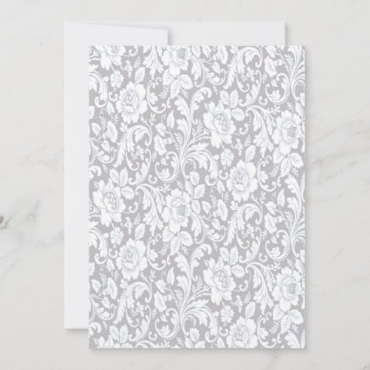 青エレガントバラ結婚ブライダルシャワー 招待状 (裏面)