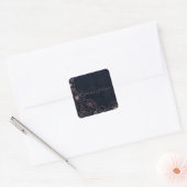 青エレガントバラ金ゴールドバラフローラ スクエアシール (封筒)