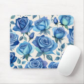 青エレガントバラ マウスパッド (マウス)