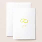 青エレガントパンジー結婚の花 箔カード (裏面封筒付き)