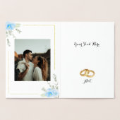 青エレガントパンジー結婚の花 箔カード (内部)