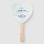 青エレガントパーソナライズされた結婚式 プログラム ハンドファン (裏面)