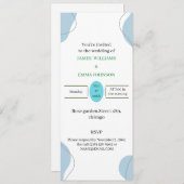 青エレガントパーソナライズされた結婚色 招待状 (正面/裏面)