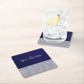 青エレガントパーソナライズされた色の装飾 スクエアペーパーコースター (インサイチュ)