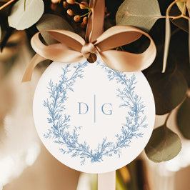 青エレガントビクトリアンクレスト結婚ズ フェイバータグ