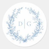 青エレガントビクトリアンクレスト結婚ズ ラウンドシール (正面)