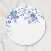 青エレガントビクトリアンフランスのフローラブライダルシャワー フェイバータグ (裏面)