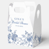 青エレガントビクトリアンフランスのフローラブライダルシャワー フェイバーボックス (オープン)