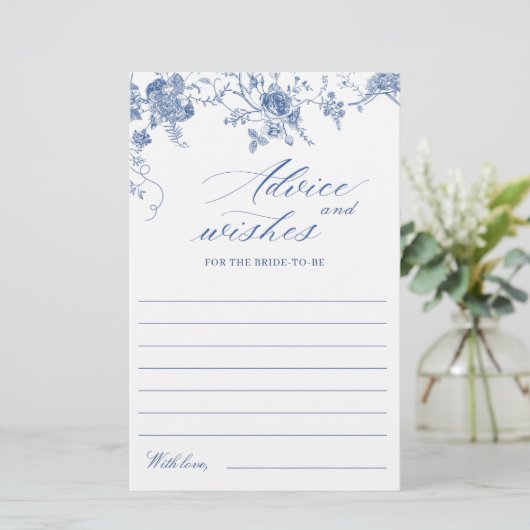 青エレガントビクトリアンフローラウィッシュ&アドバイスカード (スタンド正面)