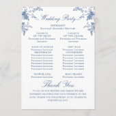 青エレガントビクトリアンフローラ結婚式 プログラム (裏面)