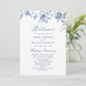 青エレガントビクトリアンフローラ結婚式 プログラム (スタンド正面)