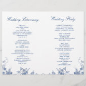 青エレガントビクトリアンフローラ結婚式 プログラム (裏面)