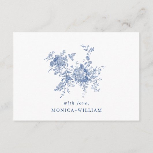 青エレガントビクトリアンフローラ結婚詳細 エンクロージャーカード (裏面)