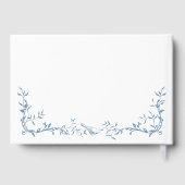 青エレガントビクトリアン華美フローラブライダルシャワー ゲストブック (裏面)