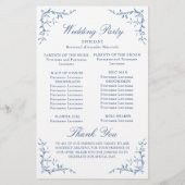 青エレガントビクトリアン華美結婚式 プログラム (裏面)