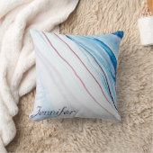 青エレガントピンク紫大理パーソナライズされたフェイク石 クッション (ブランケット)