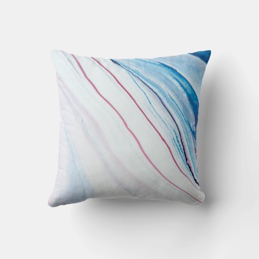 青エレガントピンク紫大理パーソナライズされたフェイク石 クッション (裏面)