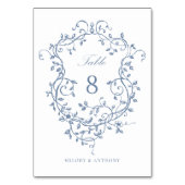 青エレガントフランスのフローラ紋 テーブルナンバー (正面)