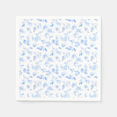 青エレガントフランスのフローラ結婚植物学 スタンダードカクテルナプキン (正面)