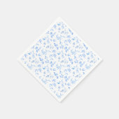 青エレガントフランスのフローラ結婚植物学 スタンダードカクテルナプキン (角)