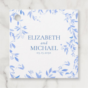 青エレガントフランスのフローラ結婚植物学 フェイバータグ