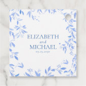 青エレガントフランスのフローラ結婚植物学 フェイバータグ (裏面)