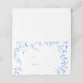 青エレガントフランスのフローラ結婚植物学 プレイスカード (外部開封)