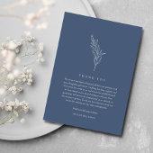 青エレガントフランスの開花結婚フローラ サンキューカード