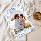 青エレガントフランスの開花結婚フローラ セーブザデート