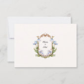 青エレガントフローラと金ゴールド結婚の皆様 サンキューカード (裏面)