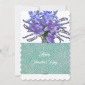 青エレガントフローラの花瓶忘れ私はバレンタイン シーズンカード (裏面)