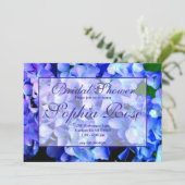 青エレガントフローラアジサイブライダルシャワー 招待状 (スタンド正面)