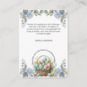 青エレガントフローライースター卵バスケットベビーシャワー エンクロージャーカード (正面)