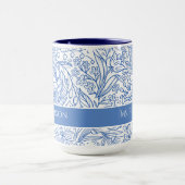 青エレガントフローラカスタム マグカップ (中央)