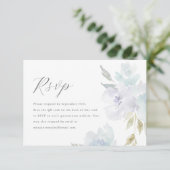 青エレガントフローラキンセアニェラQRコードRSVP 出欠カード (スタンド正面)