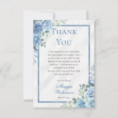青エレガントフローラサンキューカード サンキューカード (正面)