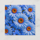 青エレガントフローラデイジーひまわりQRコード エンクロージャーカード (裏面)