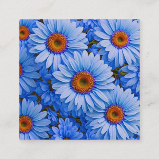 青エレガントフローラデイジーひまわりQRコード エンクロージャーカード (裏面)