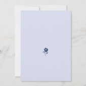 青エレガントフローラフレームブライダルシャワー 招待状 (裏面)