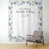青エレガントフローラフレ結婚ームの背景 タペストリー (インサイチュ)