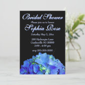 青エレガントフローラブルーアジサイブライダルシャワー 招待状 (スタンド正面)