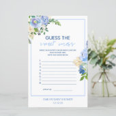 青エレガントフローラベビーシャワーゲーム印刷された少年 (スタンド正面)